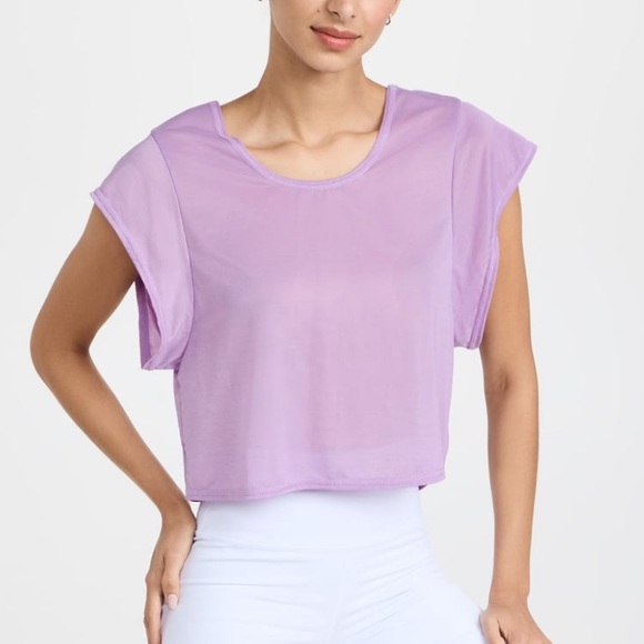 NWT Varley Shopbop Landon Tissue Jersey Short Sleeve Tee in Purple - Picture 3 of 9